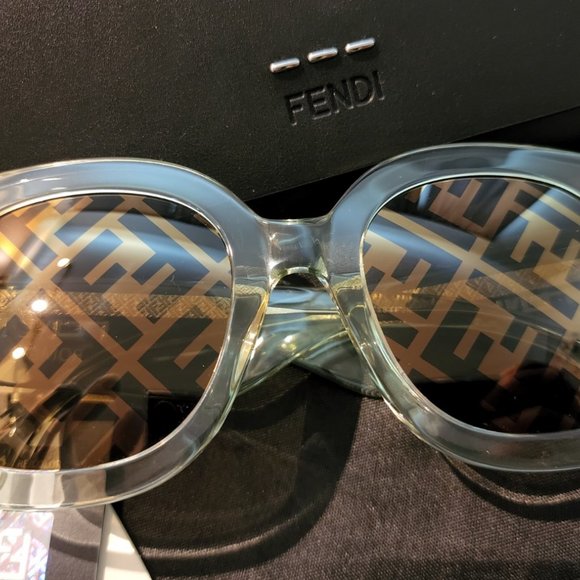 Fendi Gold Decor Square Sunglasses FF